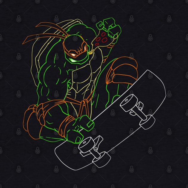 Neon 90's Ninja Turtle Michelangelo by CoolDojoBro